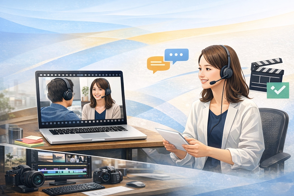 動画編集ご依頼前のオンラインMTG致します 制作前のすり合わせで方向性を明確にし、スムーズな制作に！ イメージ1