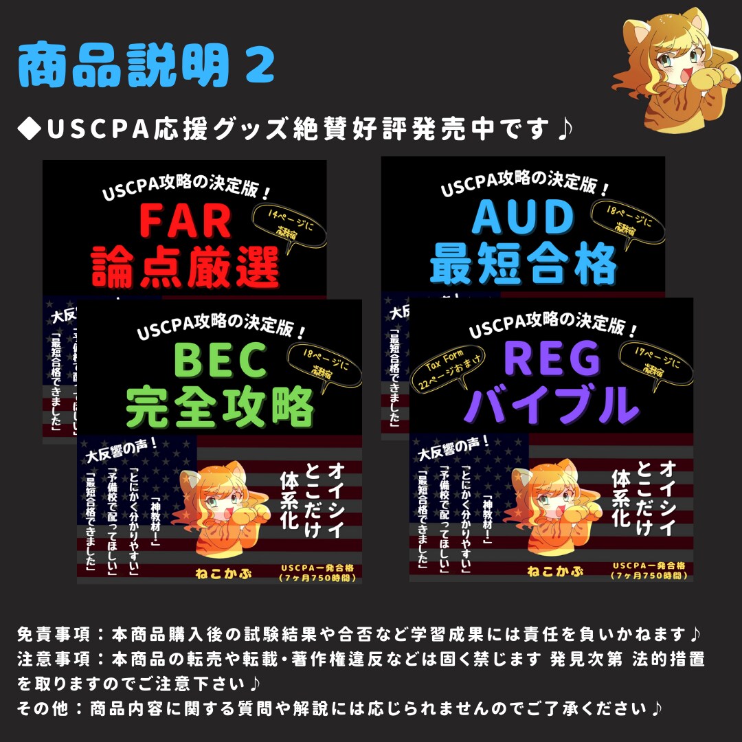USCPA合格者がAUD攻略ノートを販売します 7ヶ月でUSCPA全科目合格のノウハウを凝縮した完全攻略本 イメージ4