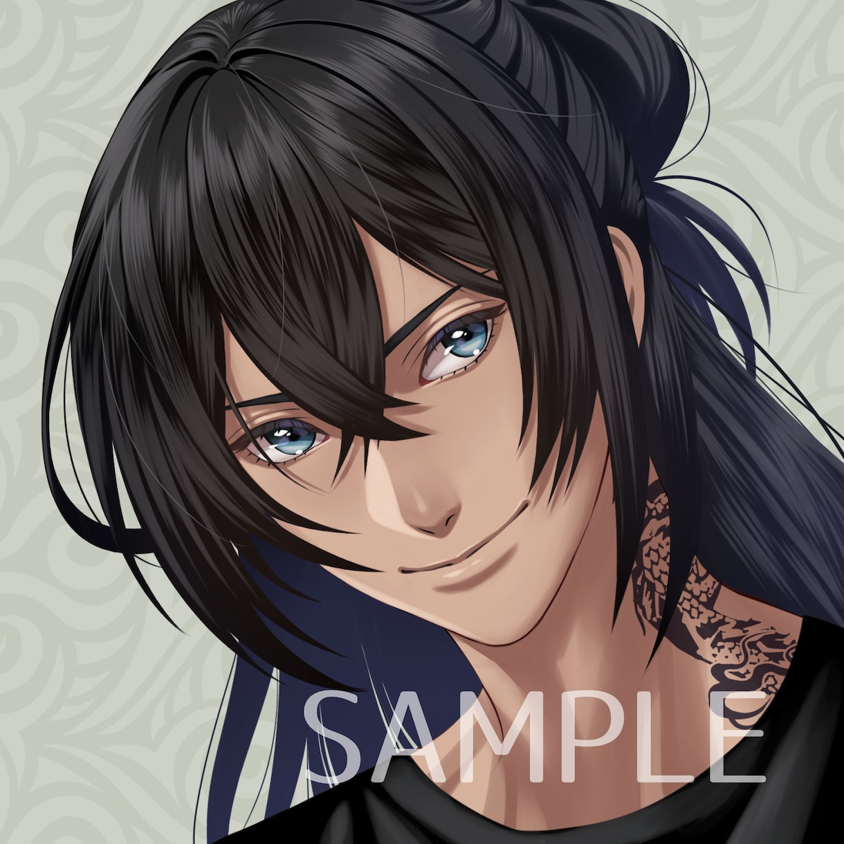 黒髪長髪褐色男子アイコン販売します 格好いい系キャラアイコンをお求めの方に。 イメージ1