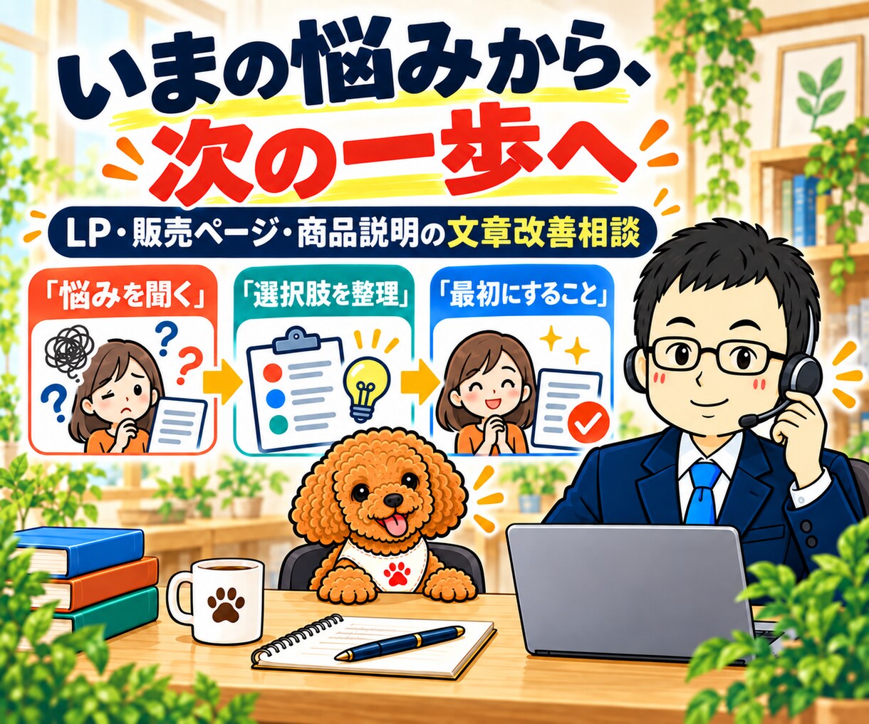 LP添削・商品説明の改善を電話で提案します ランディングページの見出し・構成・購入導線を整理 イメージ4
