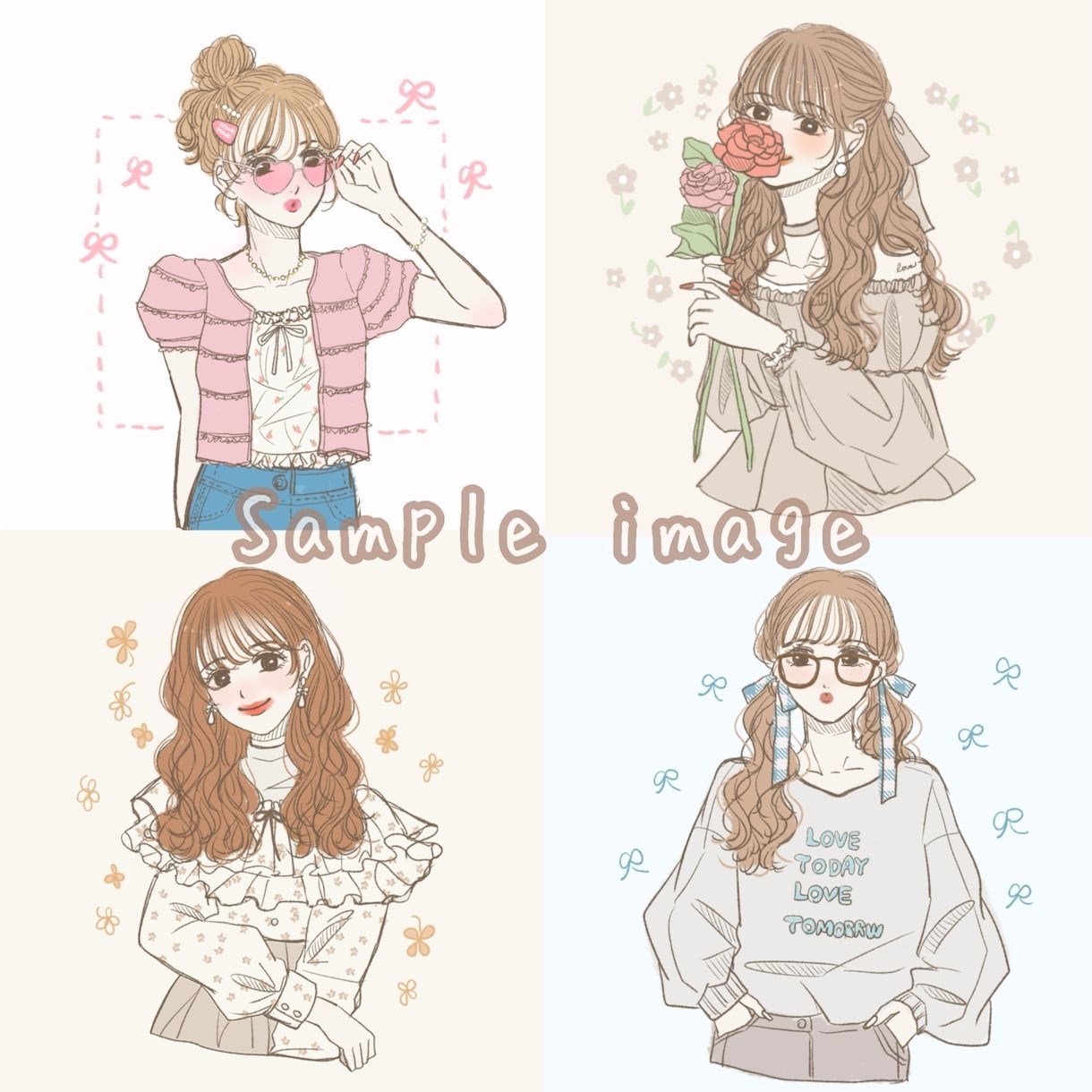 商用◎ やわらかいタッチのおしゃれイラスト描きます 【美容・配信・ビジネス・歌ってみた・SNS用】 イメージ1