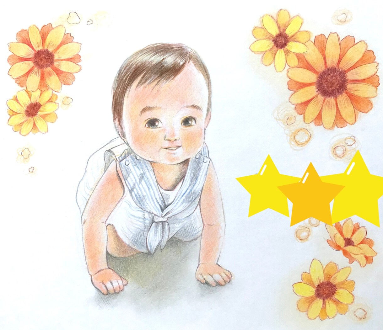 色鉛筆で記念日やプレゼントにイラスト描きます 柔らかタッチの色鉛筆で一点もののプレゼントはいかがですか イメージ2