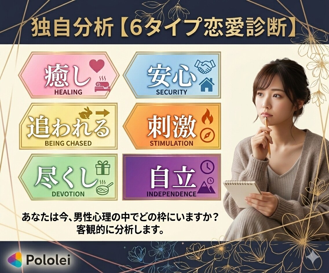 恋愛タイプ診断からアドバイス｜男性心理から診ます 6タイプ恋愛診断｜本命度チェック イメージ4