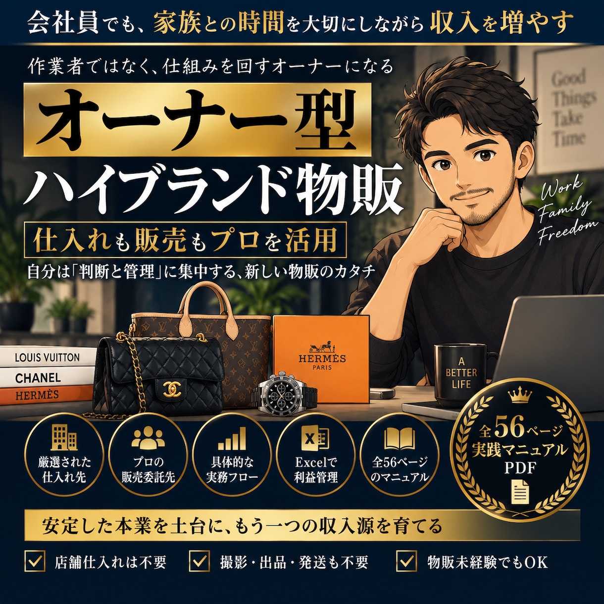 オーナー型ブランド物販の仕組みを公開します 仕入れも販売もプロを活用！自分は判断と管理に集中する物販！ イメージ1