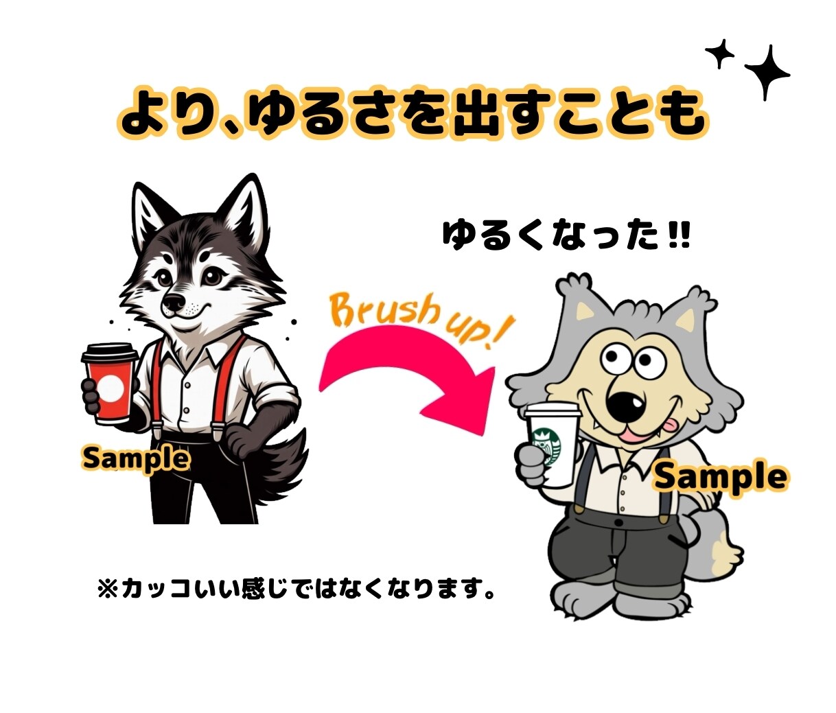 生成AI画像のキャラクターをブラッシュアップします 出力に不満のある方､愛着あふれる個性あるゆるめなキャラに!! イメージ4