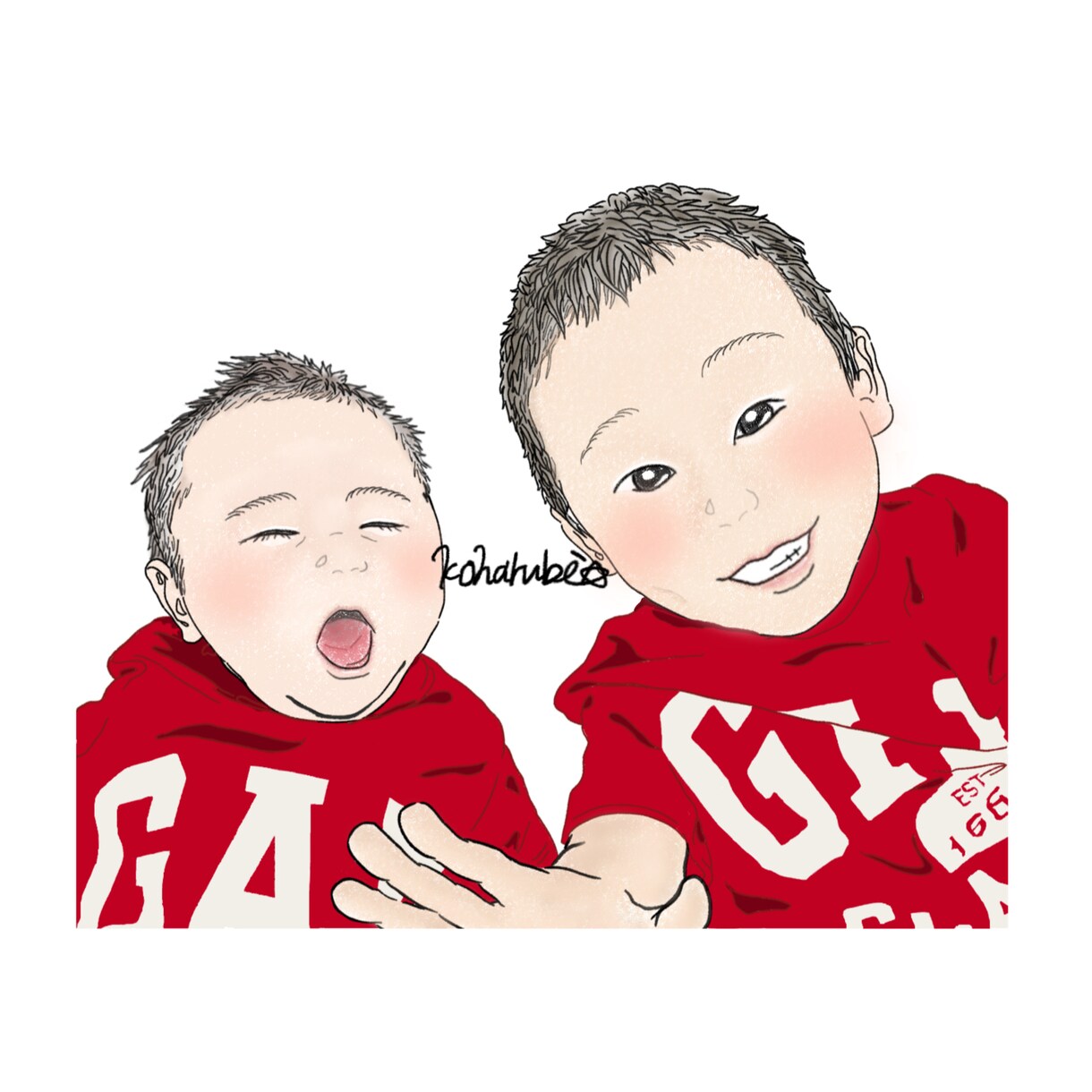 お写真をもとにイラストを描きます あなたの思い出をお手頃価格でもーっと素敵なものに！ イメージ8