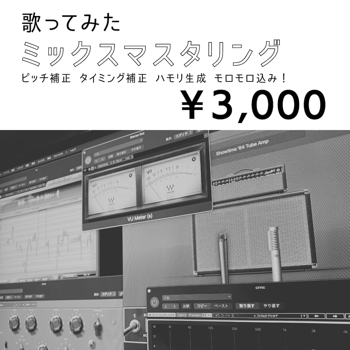 歌ってみたのミックスマスタリングやります 「ピッチ補正/タイミング修正etc」全部コミコミ！ イメージ1