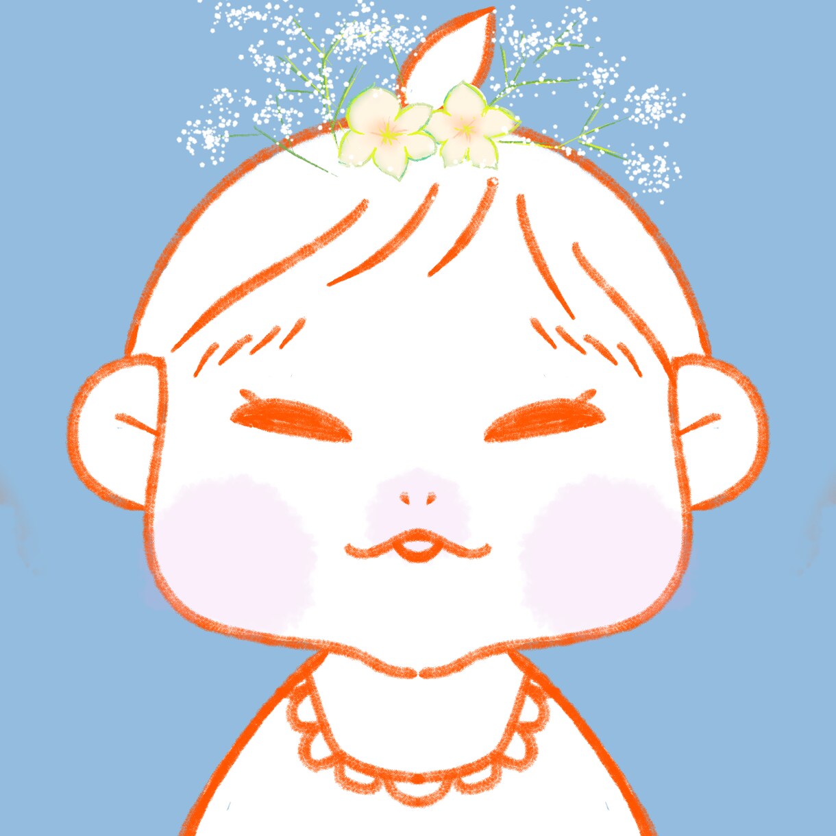 赤ちゃん✕花のイラスト作成します アイコンなどに使用できるアイコンを作成します。 イメージ1