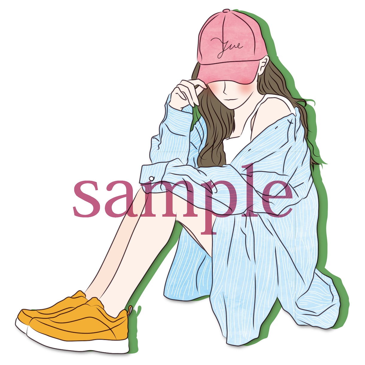 オシャレで可愛い女の子イラストを描きます お洒落なイラストで彩りをプラスしませんか。 イメージ3