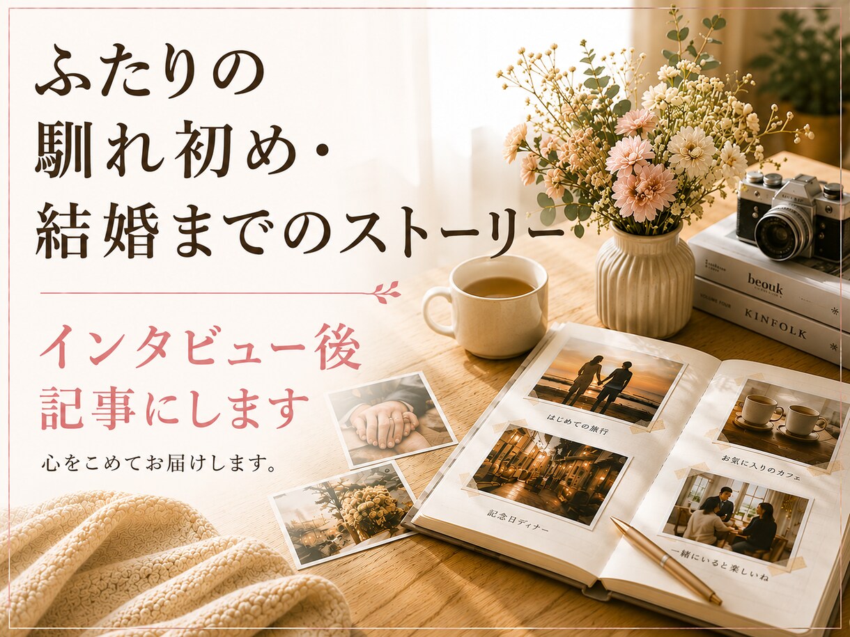 ふたりの馴れ初めを記事にします 大切な節目にふたりの物語を形に残します イメージ1