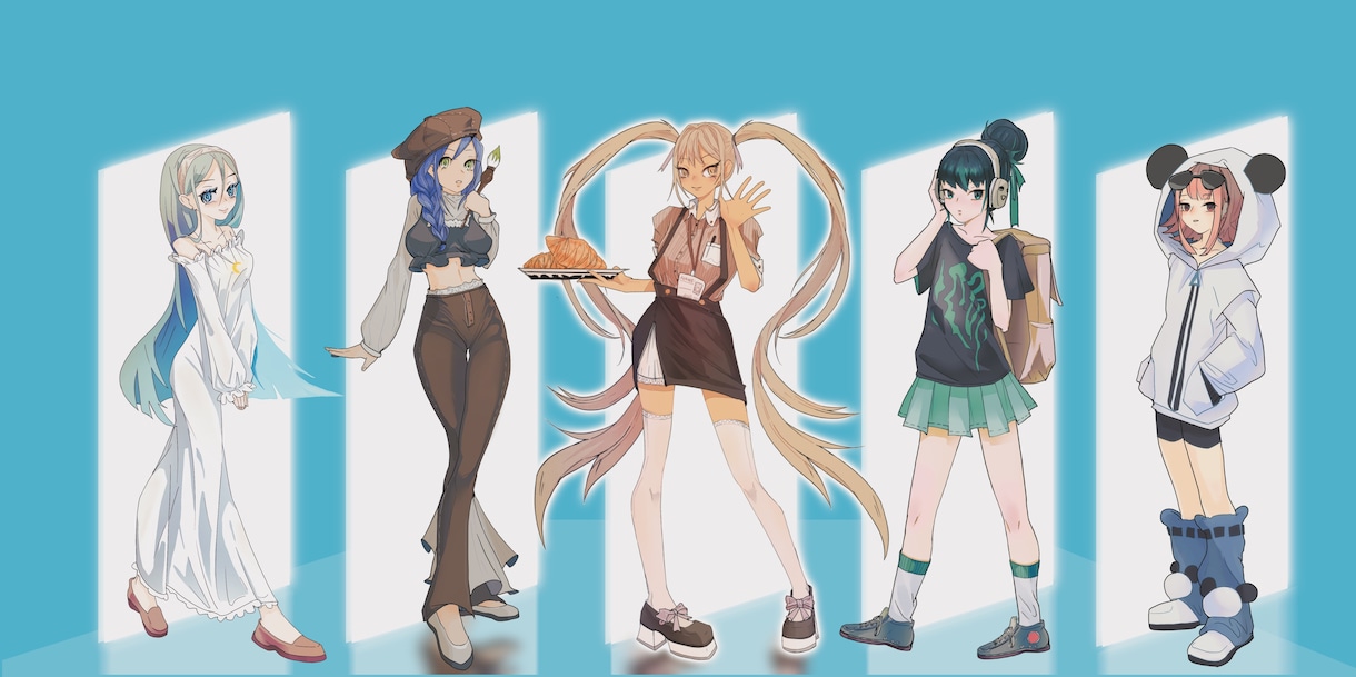 シンプルなキャラクターデザインを描きます 立ち絵、キャラクターデザイン、可愛い イメージ4