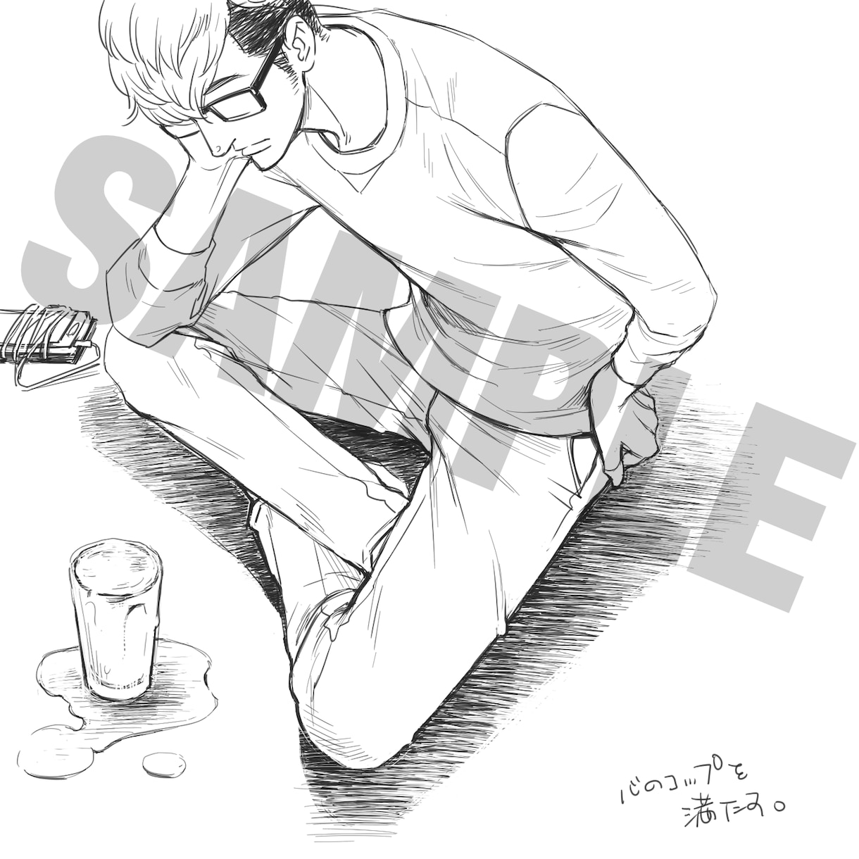 かっこいいエモいイラスト描きます アイコンやヘッダー画像、プレゼントにも！【デジタル鉛筆絵】 イメージ5
