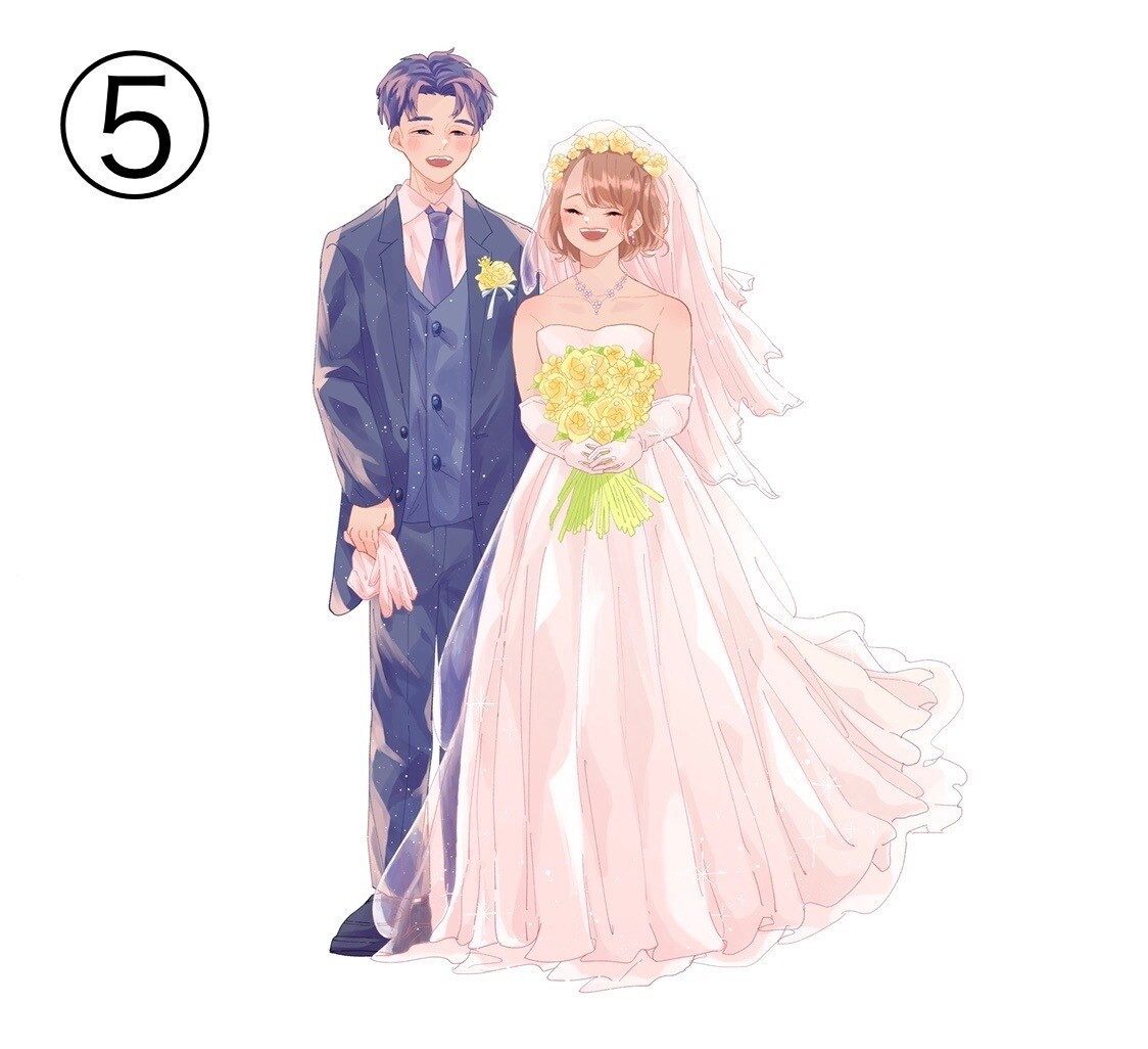 おしゃれ可愛い♡2人組のイラストを描きます ウェルカムボードや記念日の特別な贈り物に♪ イメージ6