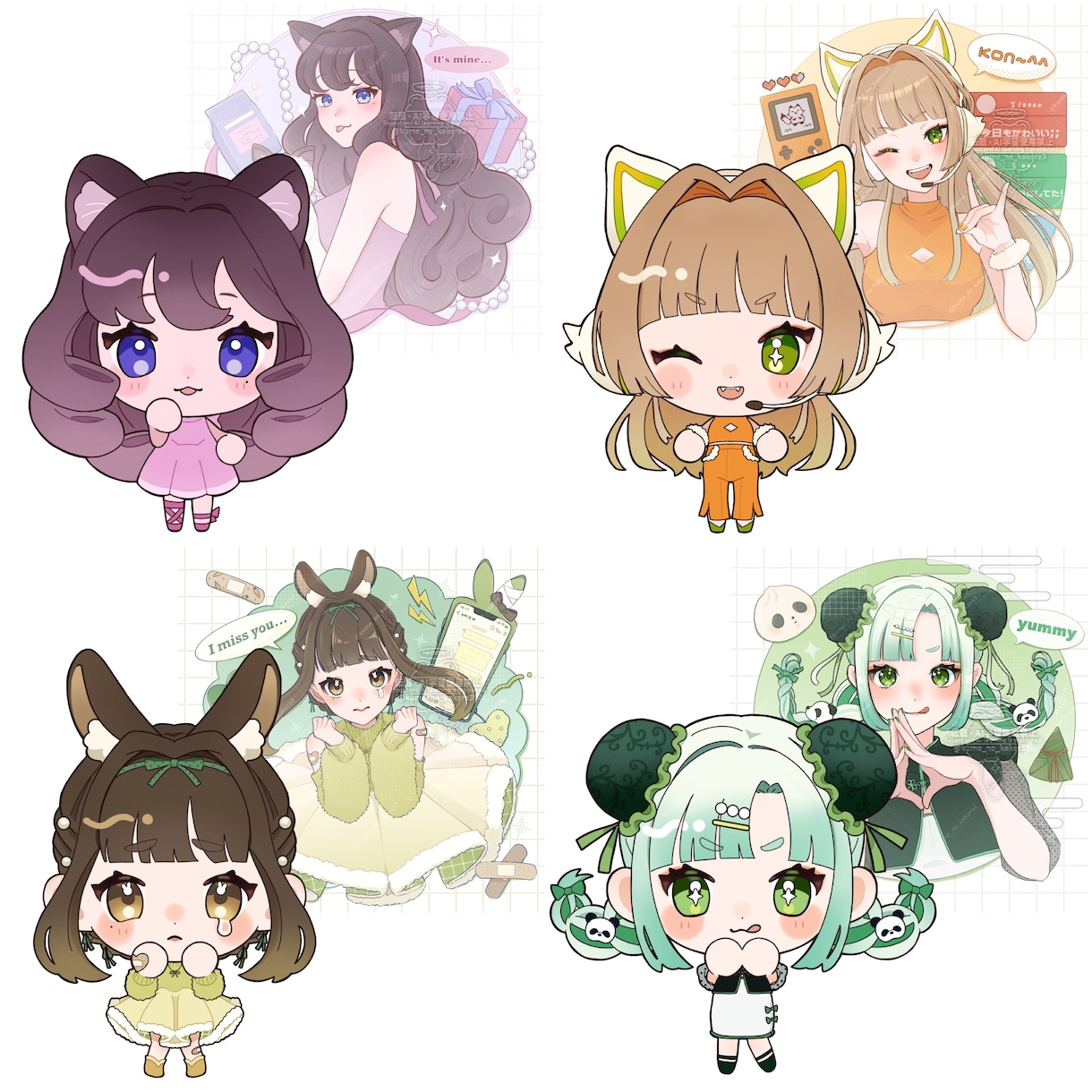幅広い用途◎ミニキャラ・マスコットイラスト描きます 1.5〜3頭身ミニキャラ/マスコット/キャラデザなど イメージ9