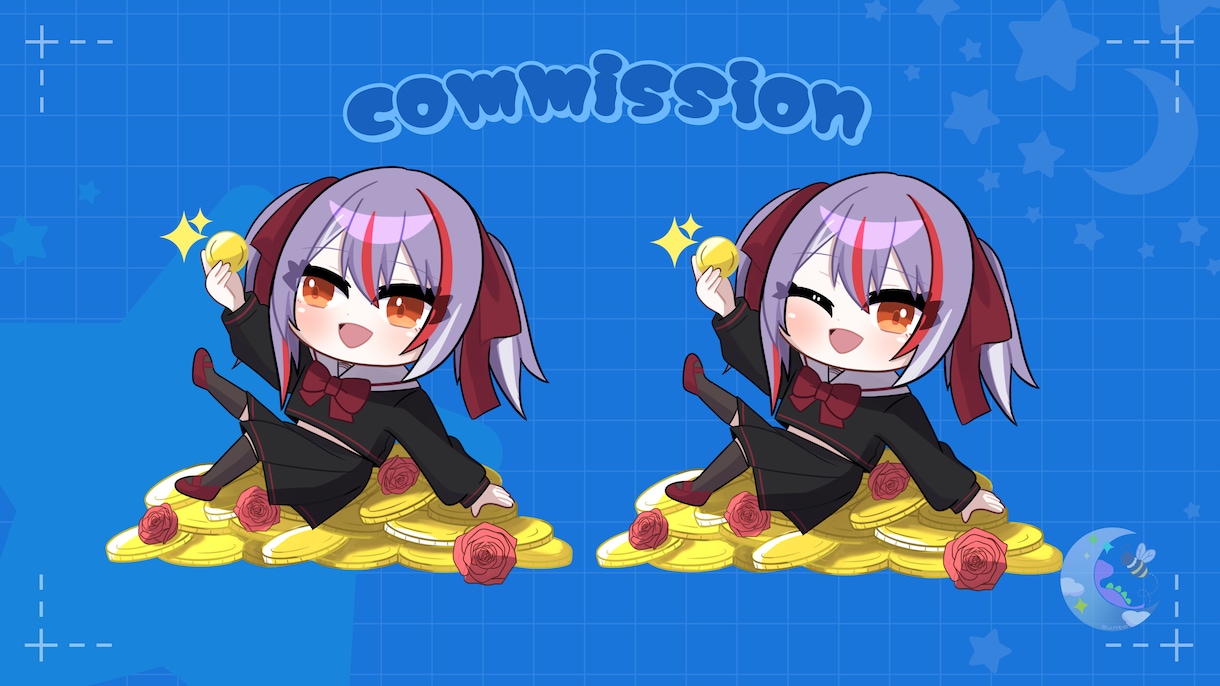 ちょこんと可愛いミニキャラ描きます 初めてのご依頼でも安心◎ゆるくて可愛いミニキャラ制作します イメージ3