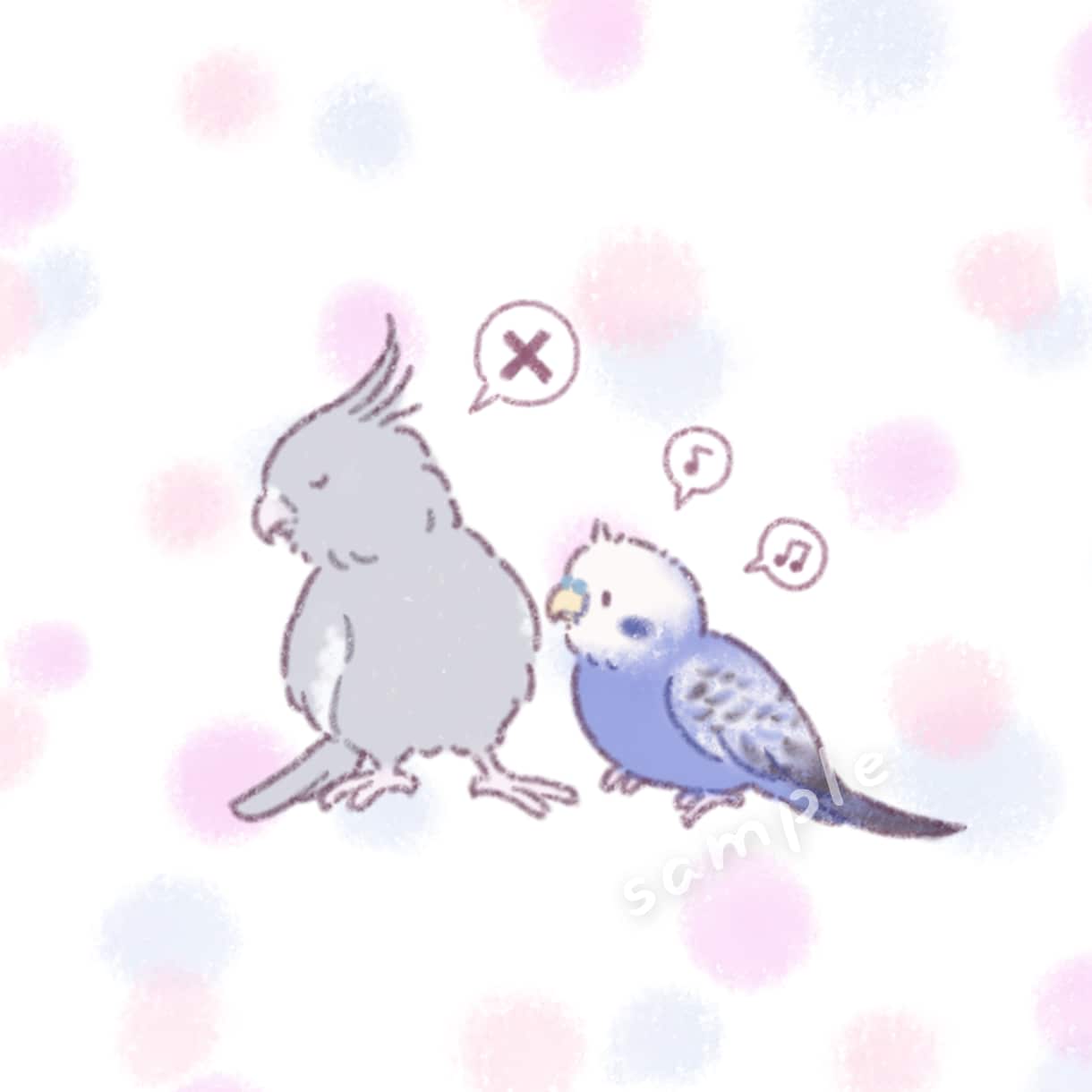ペットの〈ほんわか〉デフォルメアイコン作成します "うちの子"がかわいい癒し系イラストに！名入れ無料♪ イメージ6