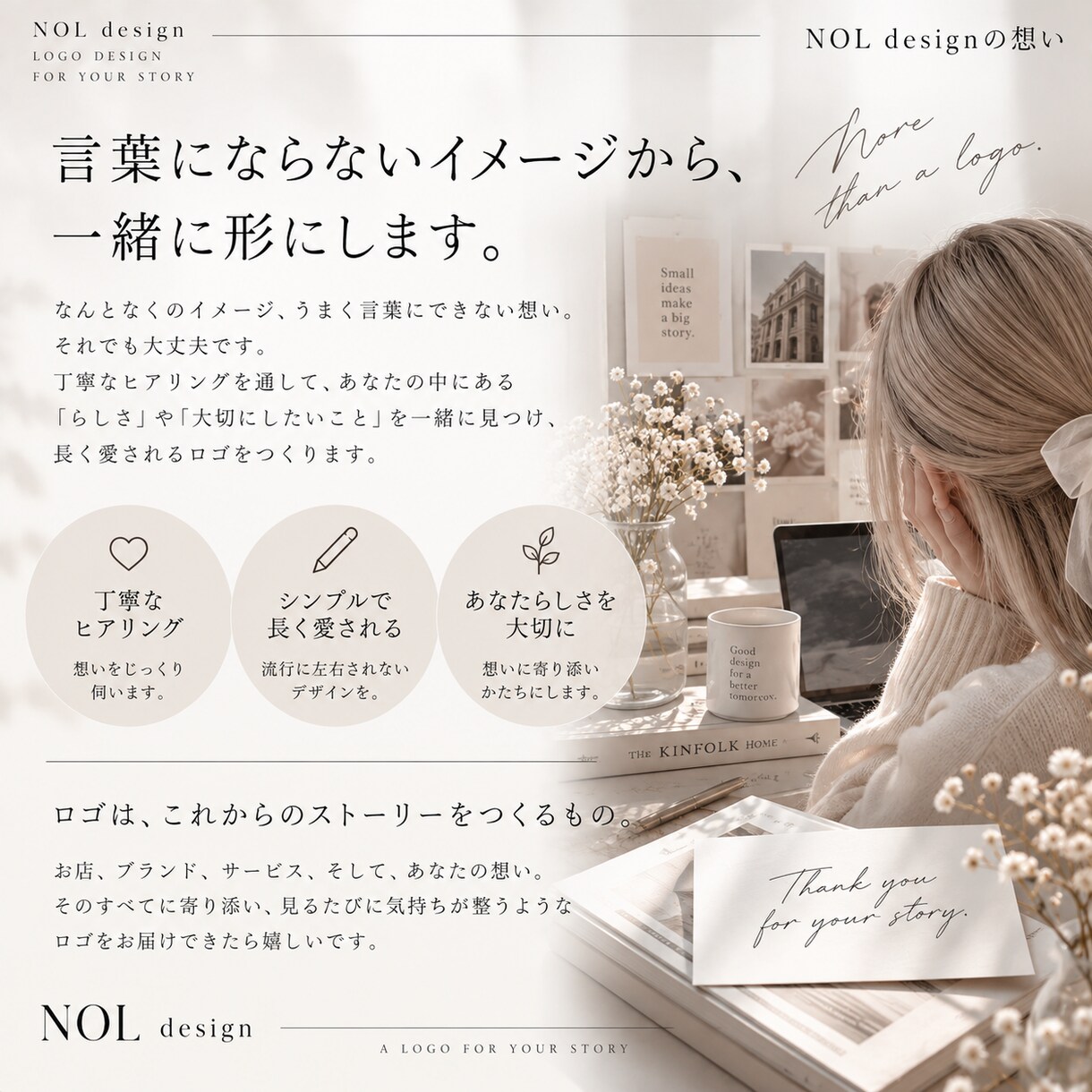 想いが伝わるロゴを丁寧に制作します 言葉にならないイメージから、一緒に形にします イメージ5