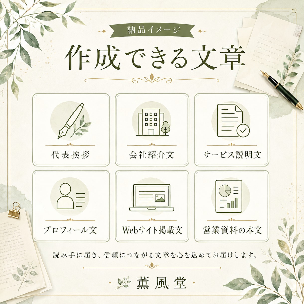 会社・経営者の想いを文章・資料に整えます 理念・強み・サービス説明を伝わる形へ イメージ3
