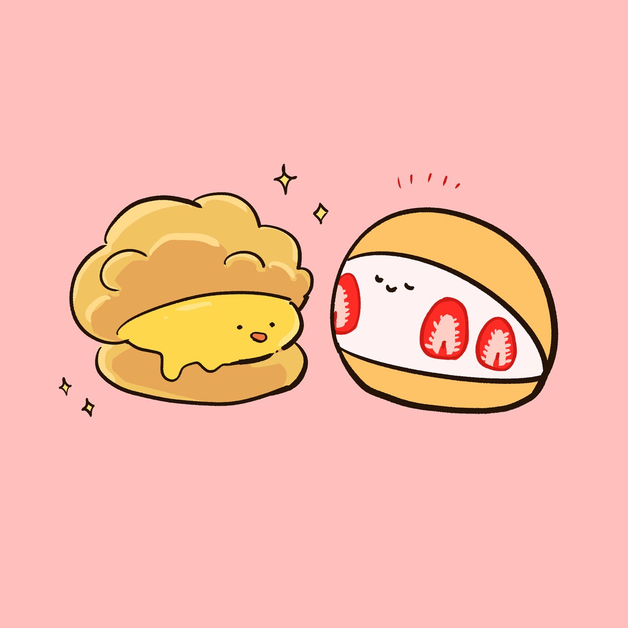 商用OK◎ゆるい食べ物のイラストを描きます ゆるくてかわいい1枚！アイコン・挿絵に利用できます イメージ3