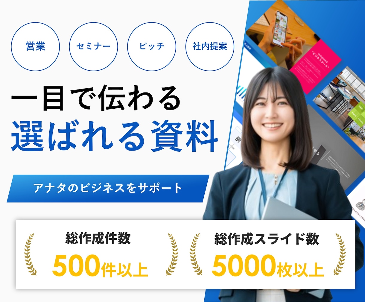 一目で伝わるパワポ資料にブラッシュアップいたします 【累計5000スライド超】あなたの提案が刺さる資料作成 イメージ1