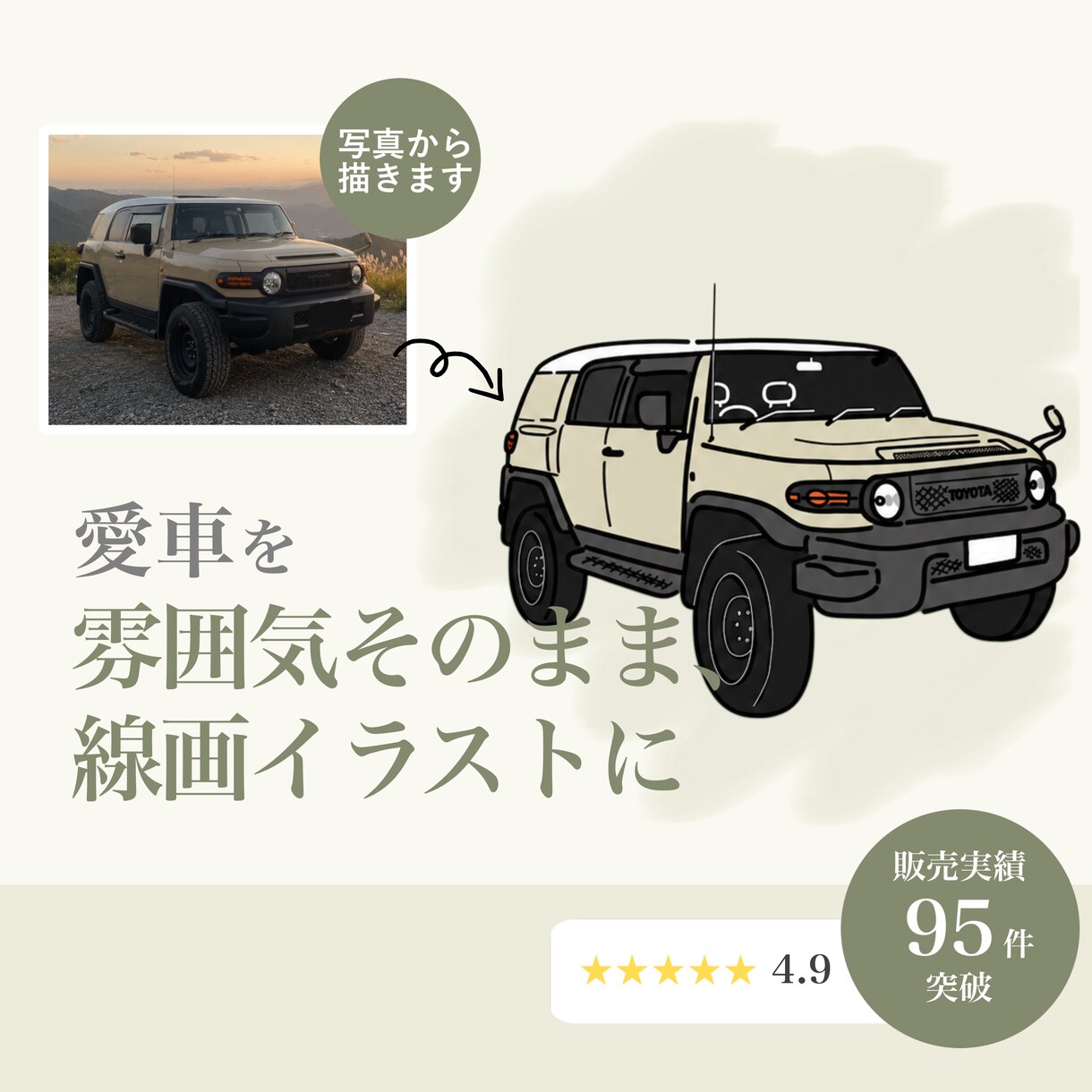 愛車を雰囲気そのままシンプル線画イラストにします 車 バイク 愛車 納車 記念日 プレゼント インテリア イメージ2