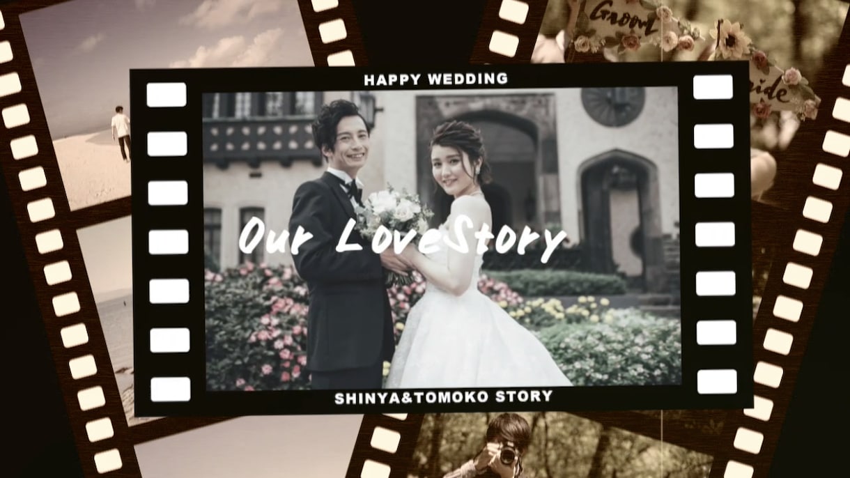 フィルム風結婚式プロフィールムービー制作します 素敵な思い出をレトロなフィルム風で表現します！ イメージ2