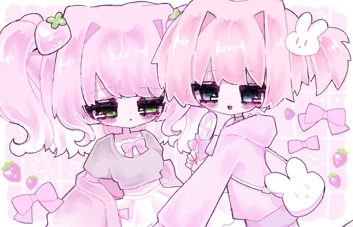 アイコンや1枚絵など描きます 細かい背景と女の子が得意♡ゆめかわ〜病み系やゴシックまで◎ イメージ2