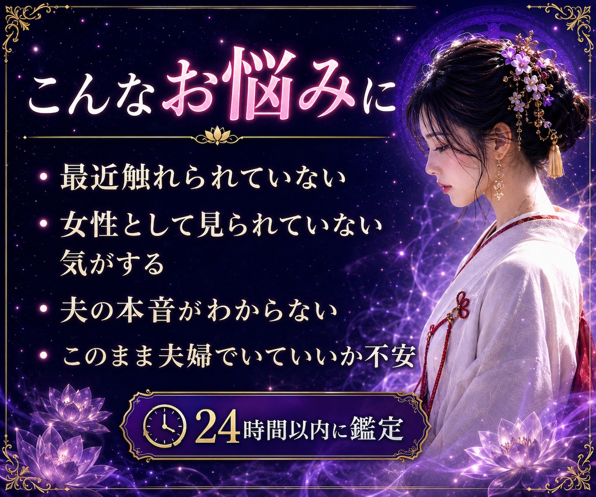 夫はまだ私を女性として見ていますか霊視します 愛情・夫婦の温度差・触れられない寂しさを読み解きます イメージ2