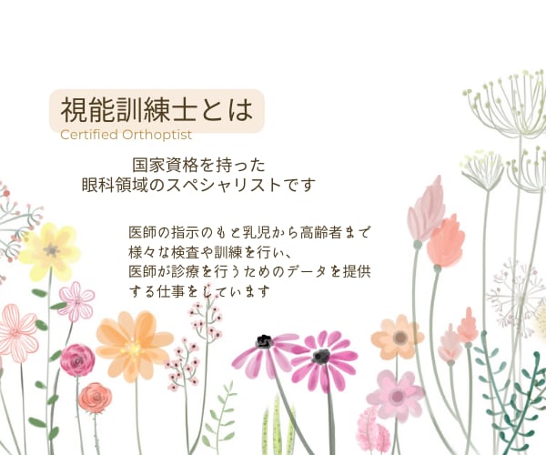認定視能訓練士が目のお悩み相談をお受けします 白内障手術、ICL、眼鏡相談など親身に対応させていただきます イメージ2