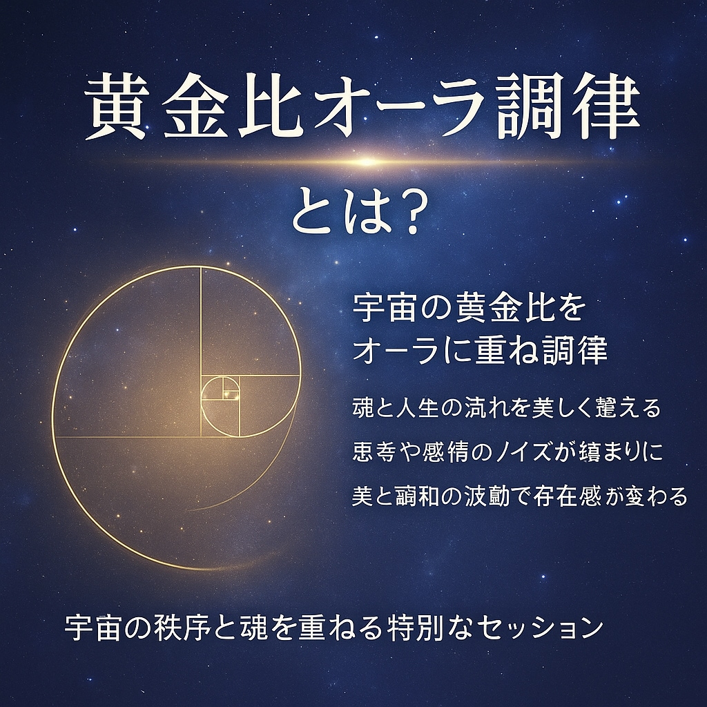 黄金比オーラ調律宇宙を重ね人生の調和と魂を整えます 宇宙の黄金比と調和し魂と人生の螺旋を整える特別なオーラ調律 イメージ2