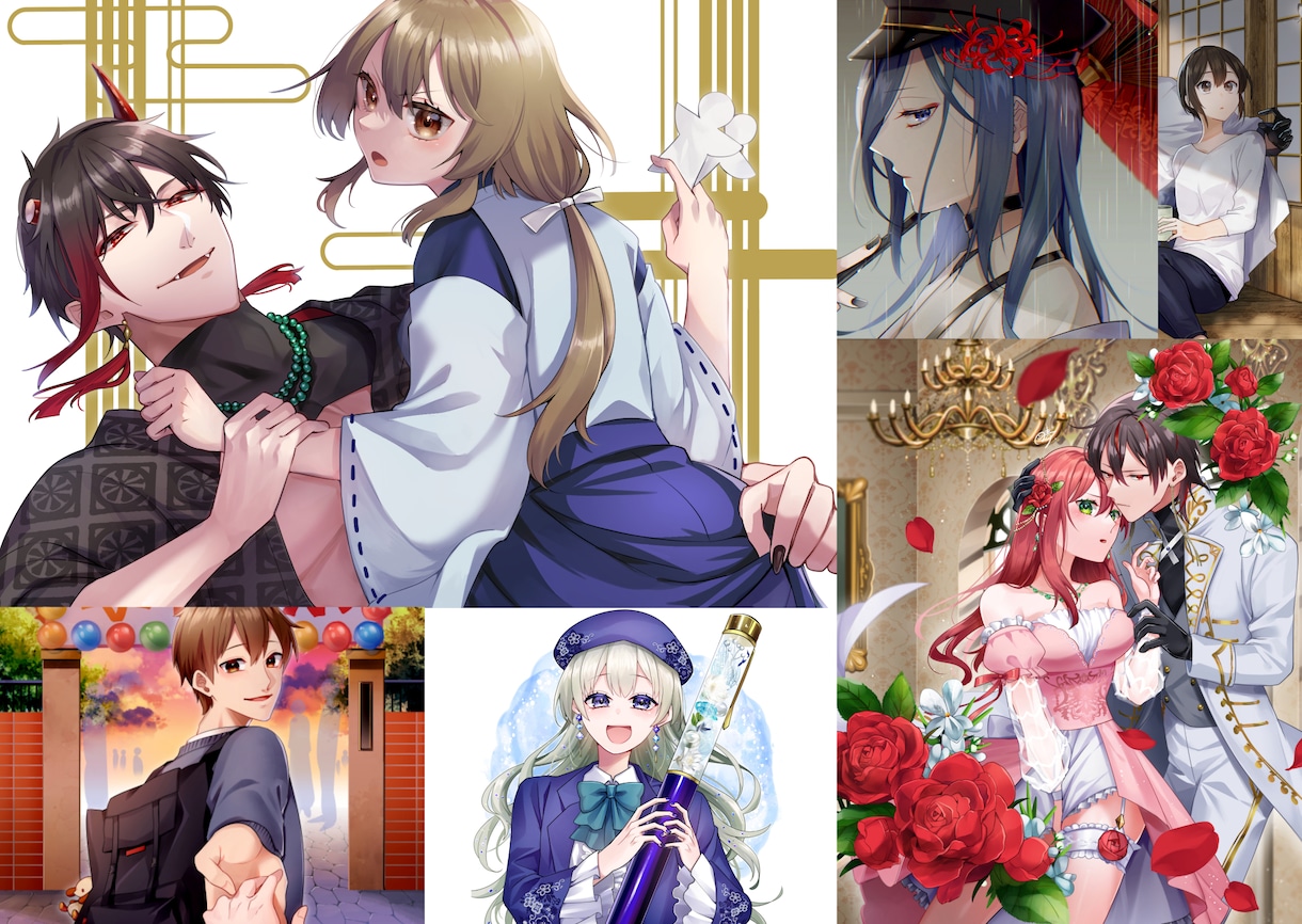 カラー/モノクロ/ミニキャラなどイラスト作成します アイコン・立ち絵などご要望をお伺いします！ イメージ1