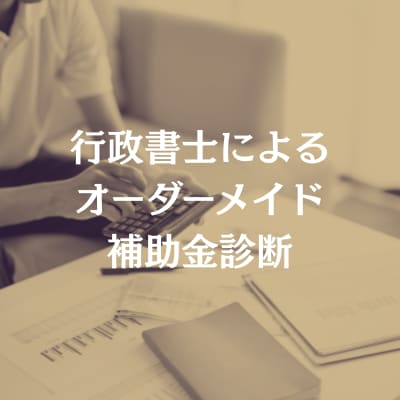 あなたに最適な補助金を行政書士が診断します すぐに使える補助金から今後検討すべき補助金まで幅広く診断 イメージ1