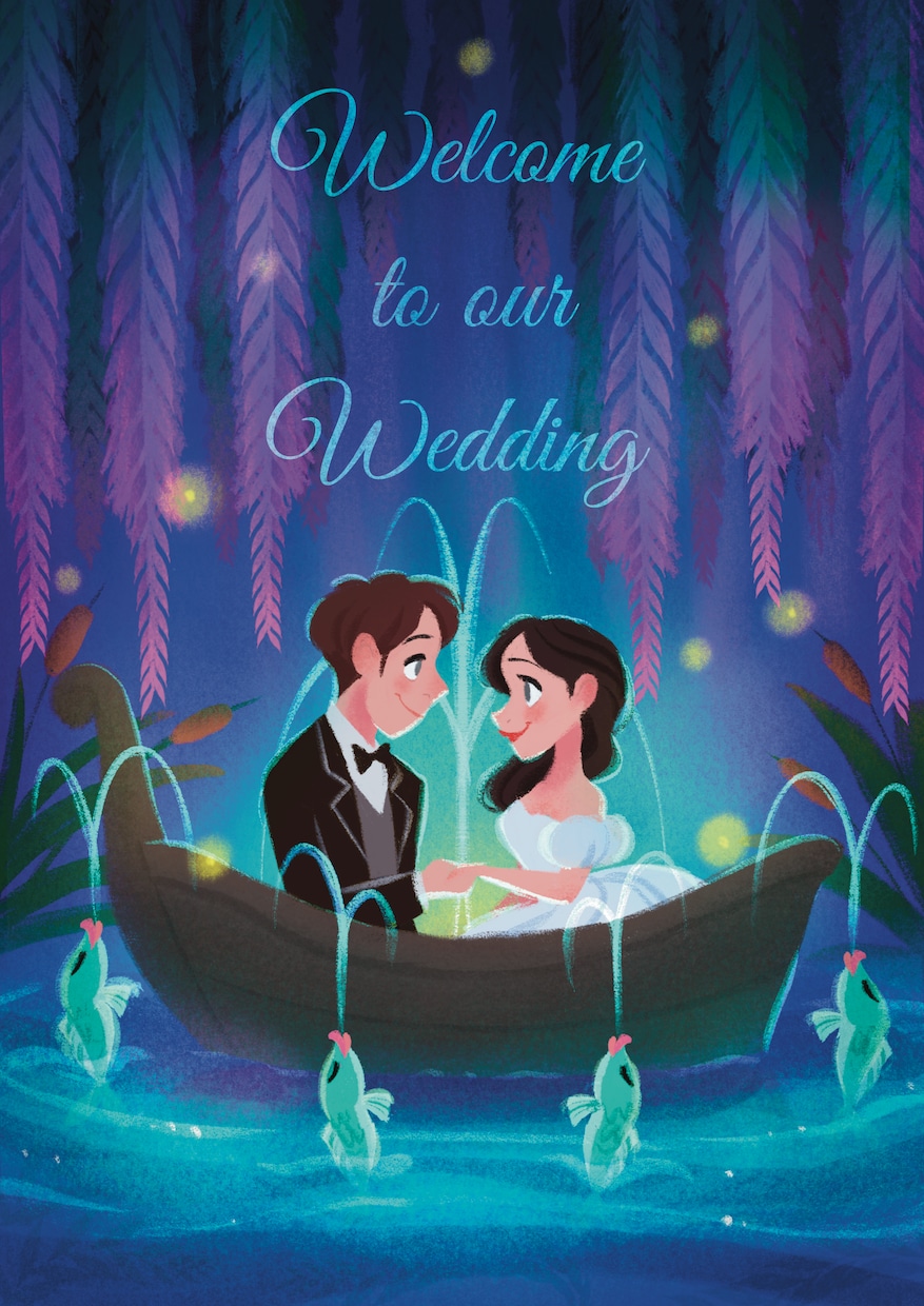 素敵なウェルカムボード用イラストを描きます 海外アニメ風イラストであなたの結婚式をお手伝いします。 イメージ2