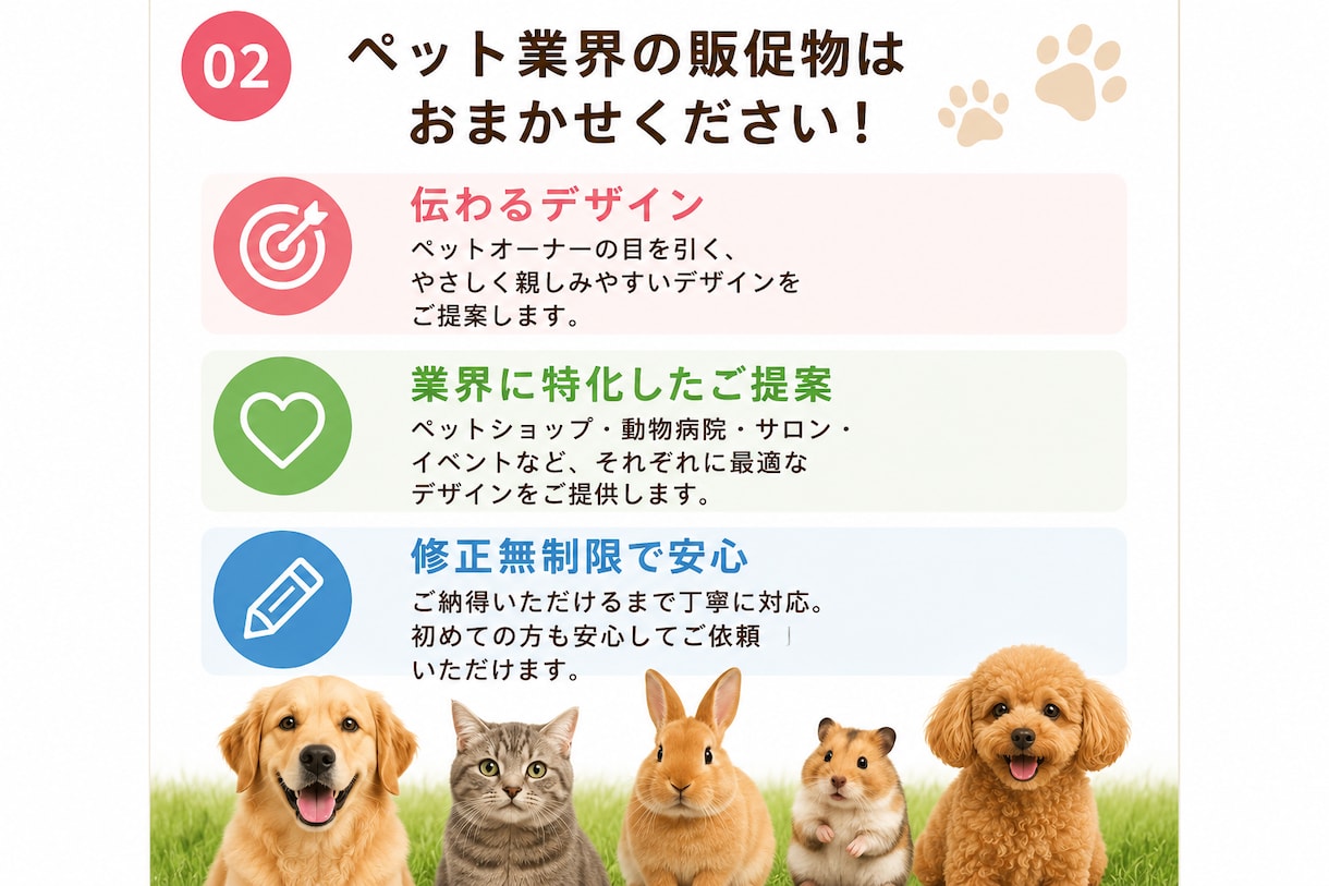 ペット業界に特化したチラシを作成します ペット業界特化！伝わるチラシを作ります イメージ2