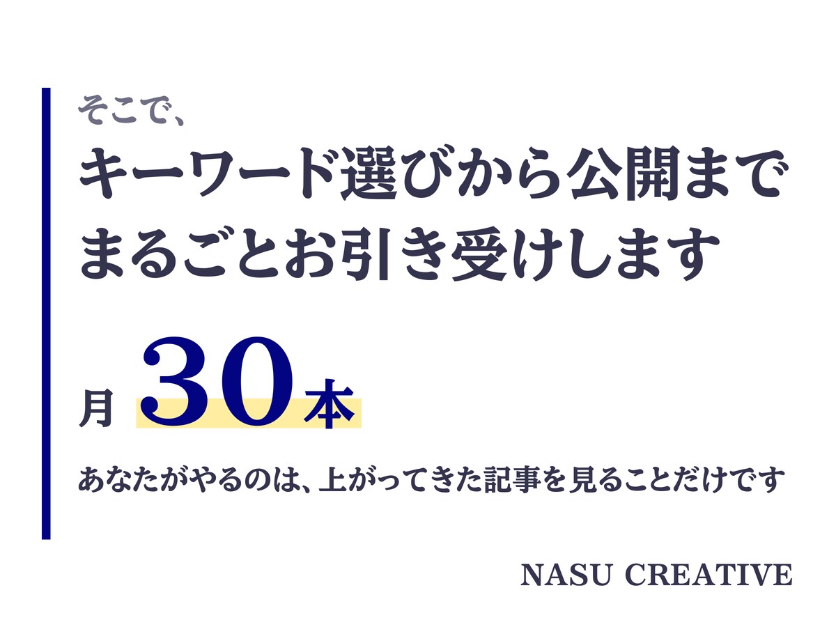 現役のプロライターがブログ記事を月30本書きます キーワード選定から公開まで。あなたは見るだけです イメージ3