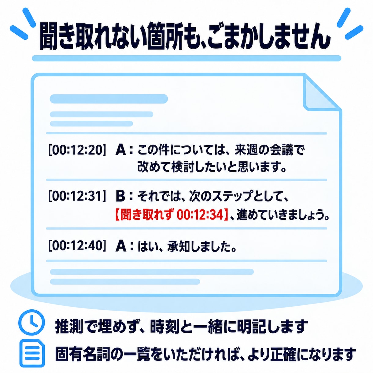 音声・動画を読みやすく文字起こしします 会議・取材・YouTube・セミナー。60分まで1,500円 イメージ7