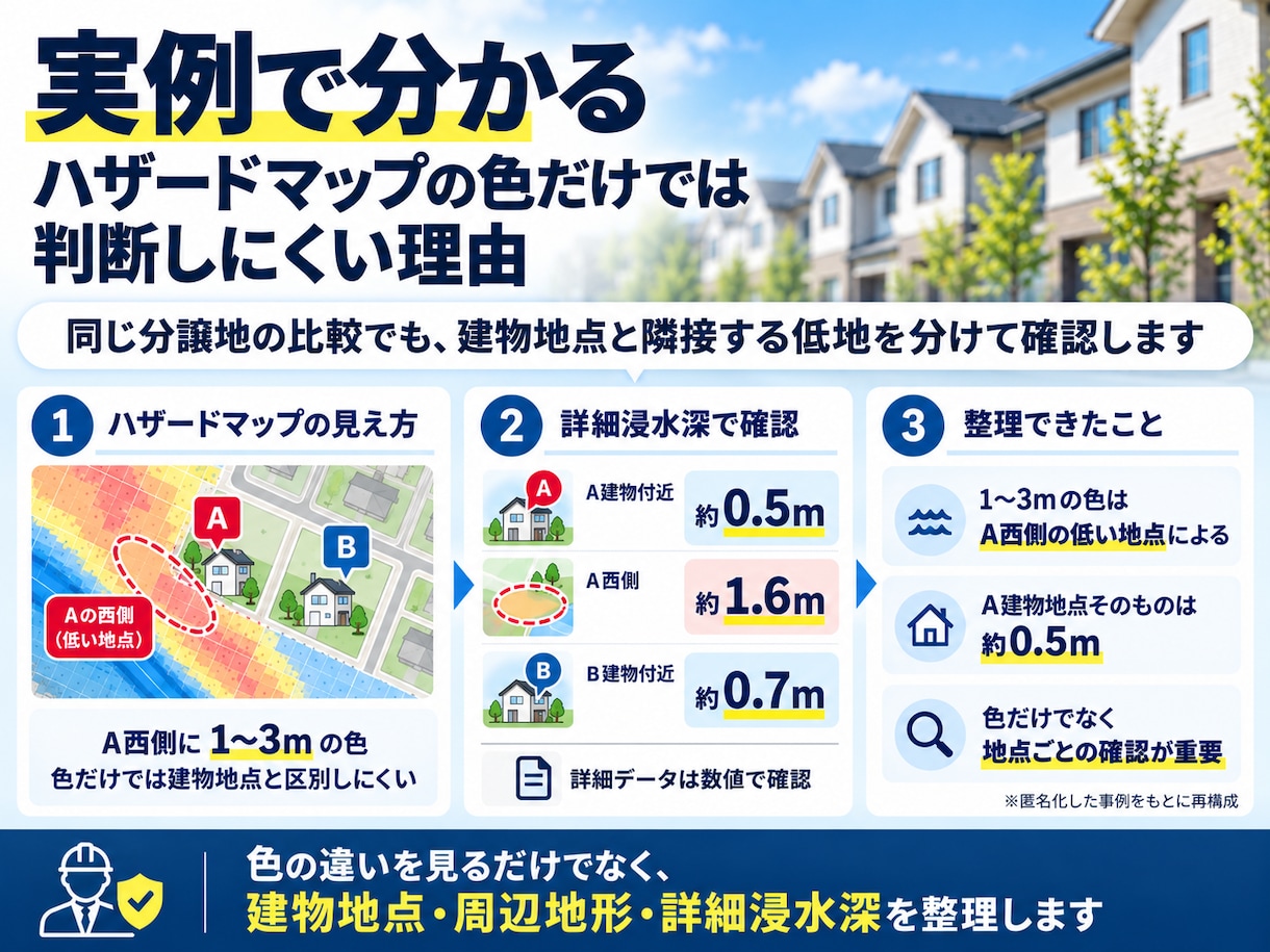 購入前の土地・住宅の水害リスクを調べます 防災士が浸水深・標高・地形まで詳しく分析 イメージ3