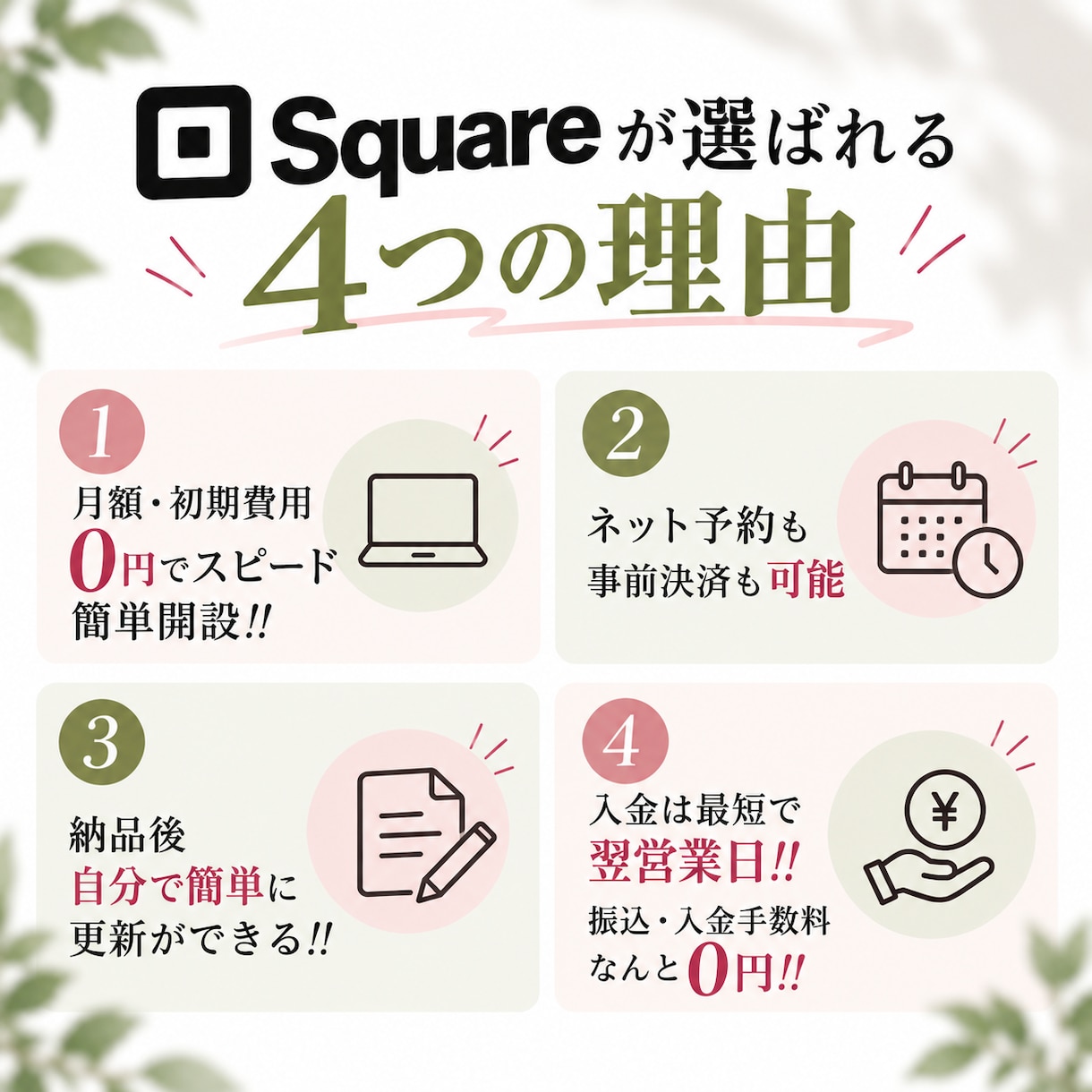 squareでECサイト制作します 目的・業種に合わせたECサイトをご提案します。 イメージ3