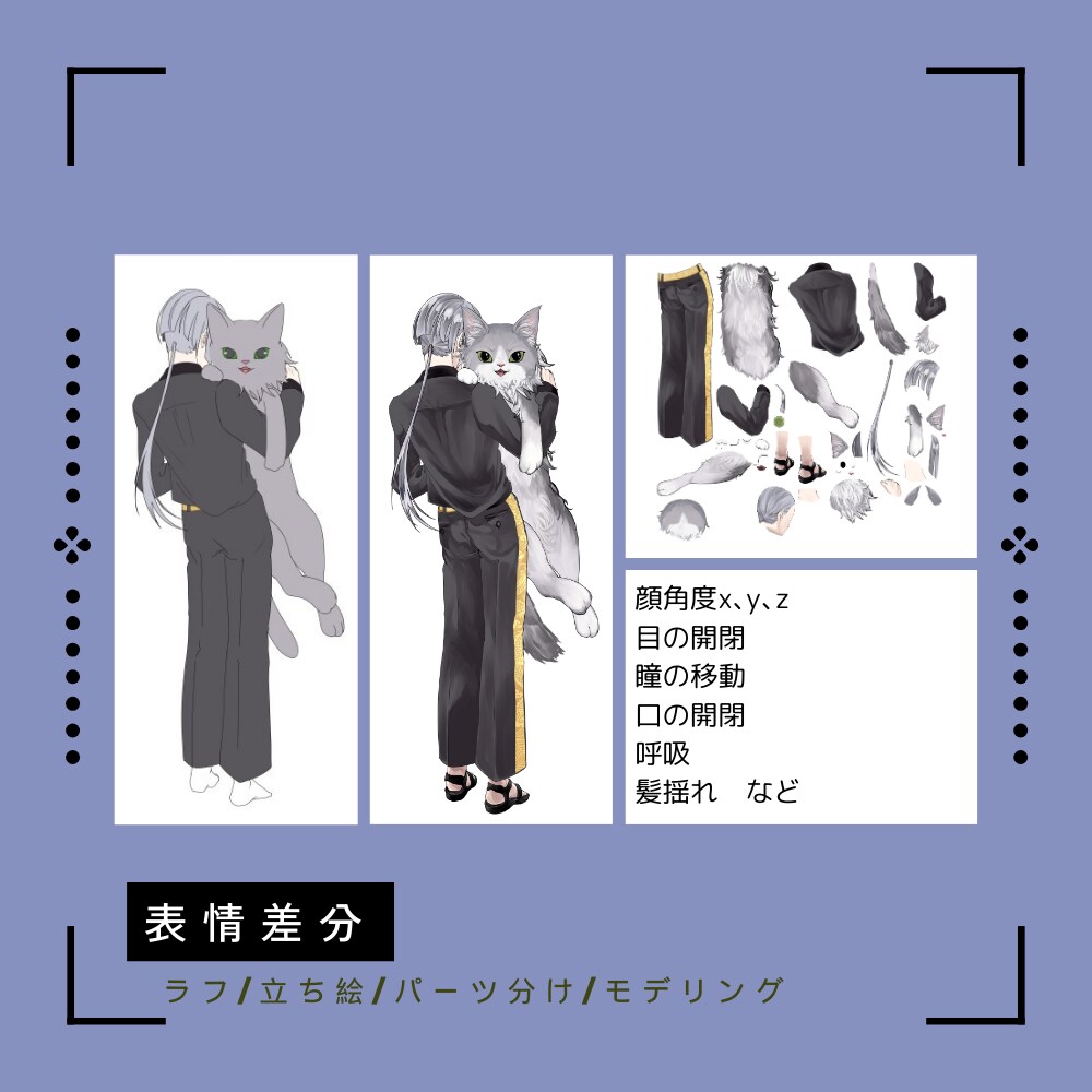 Live2Dモデル作成します キャラデザからモデリングまで一括で行います！ イメージ3