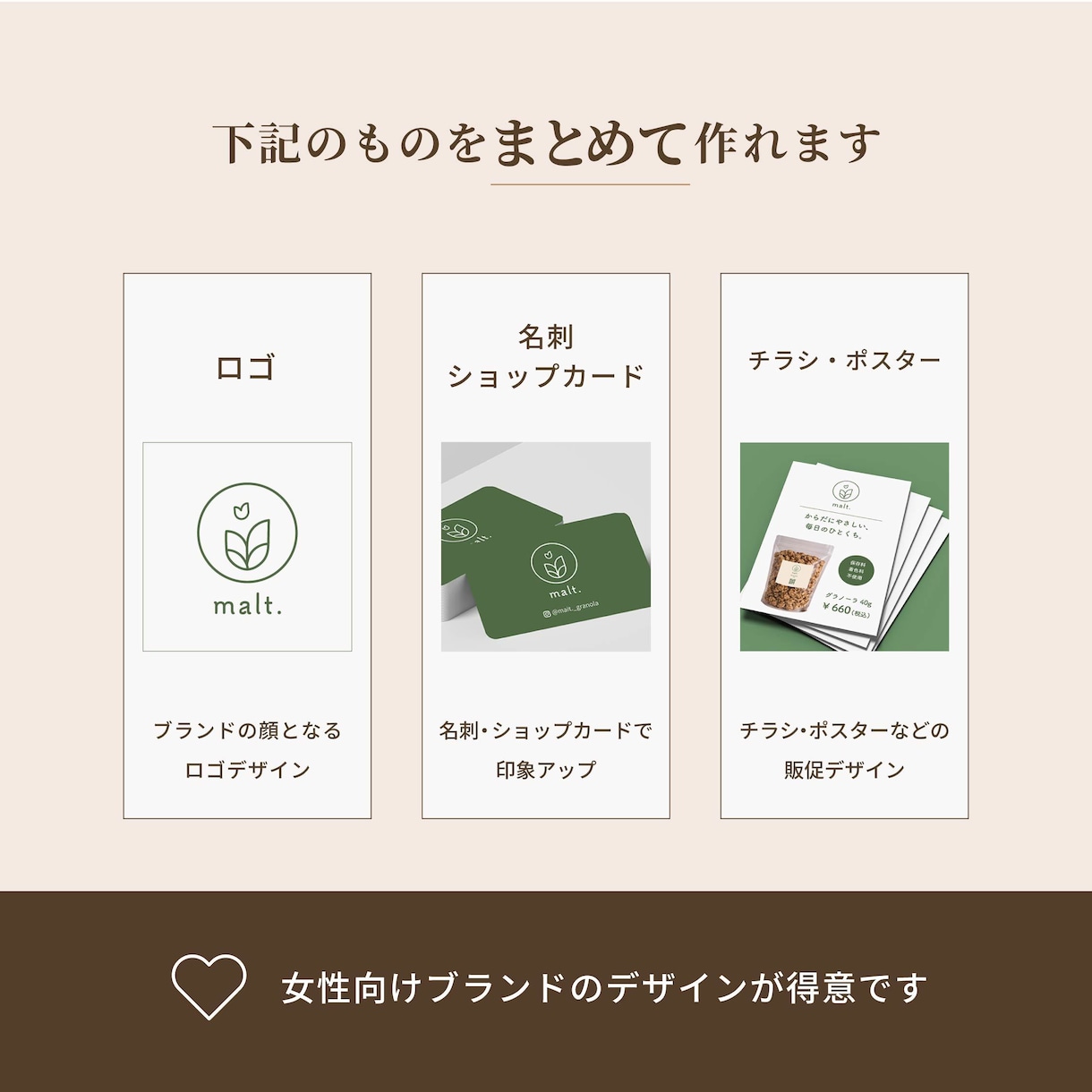 ロゴ・名刺・チラシをまとめて作成します 印象に残るデザインを設計します イメージ2