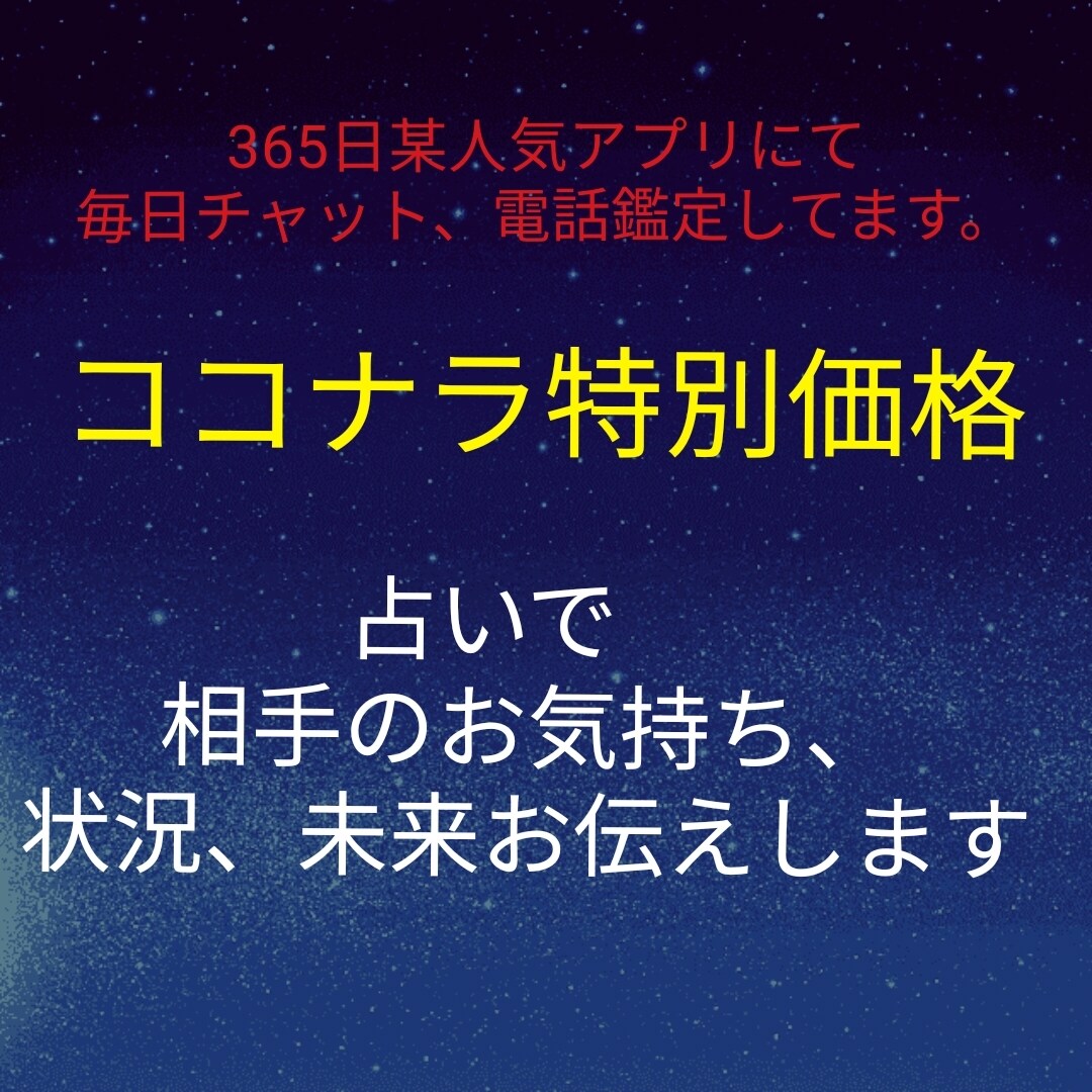 お相手のお気持ちと状況、未来を視ます 占術使用して冷静にアドバイスします。☆不倫も相談可 イメージ1