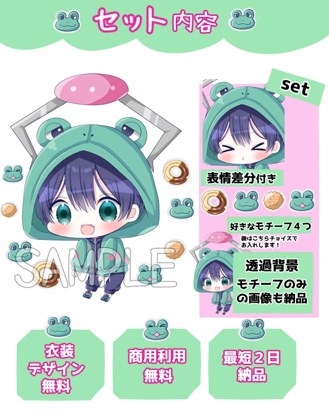 最短２日☆ぷにっとかわいいミニキャラを描きます ミニキャラならおまかせ下さい！迅速に可愛いをお届けします！ イメージ3