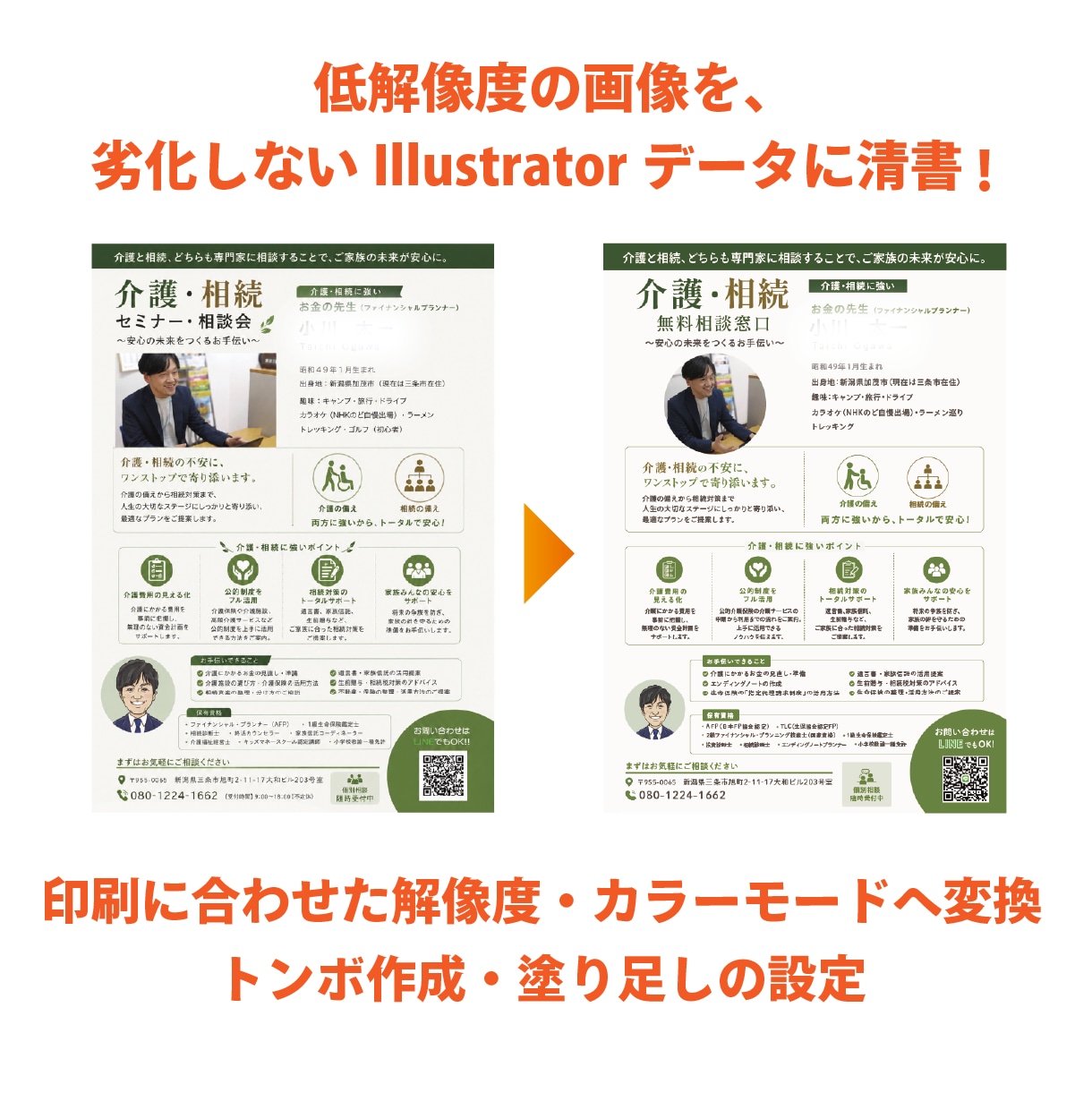 AI画像をイラストレーターで印刷データ化します 生成AIの崩れをイラレで清書!印刷所へ入稿できるデータへ イメージ3