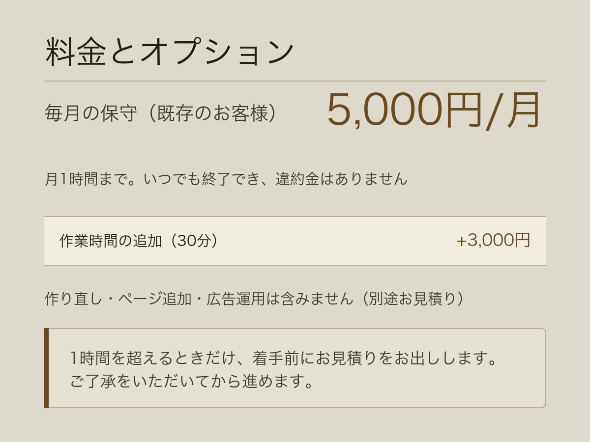 過去にご依頼いただいた方のLPを毎月直します 月1時間まで。数字を見て直す所も伝えます イメージ4
