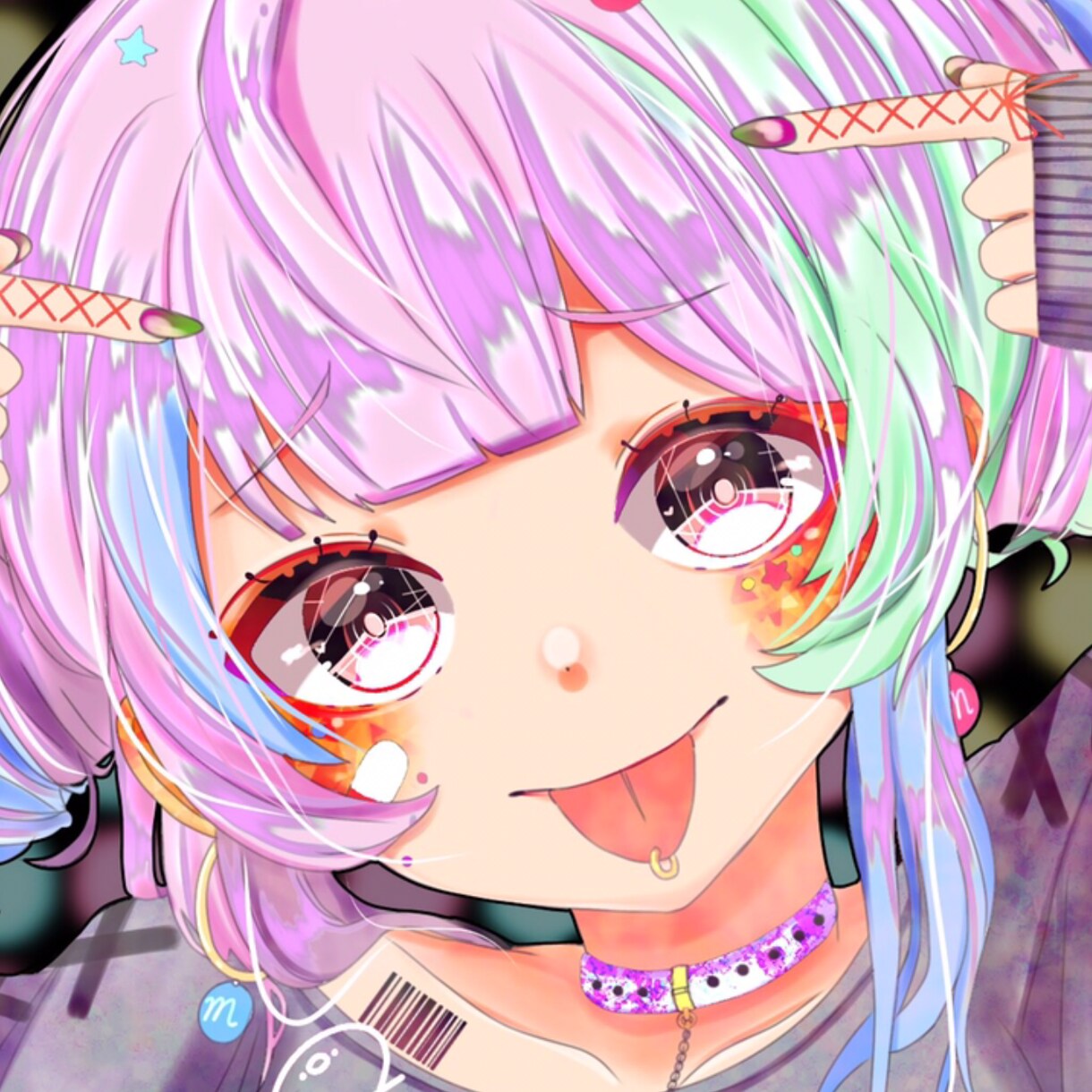 可愛い女の子のキャラのアイコンやサムネを描きます 凝った瞳などのイラストを描いています。 イメージ3