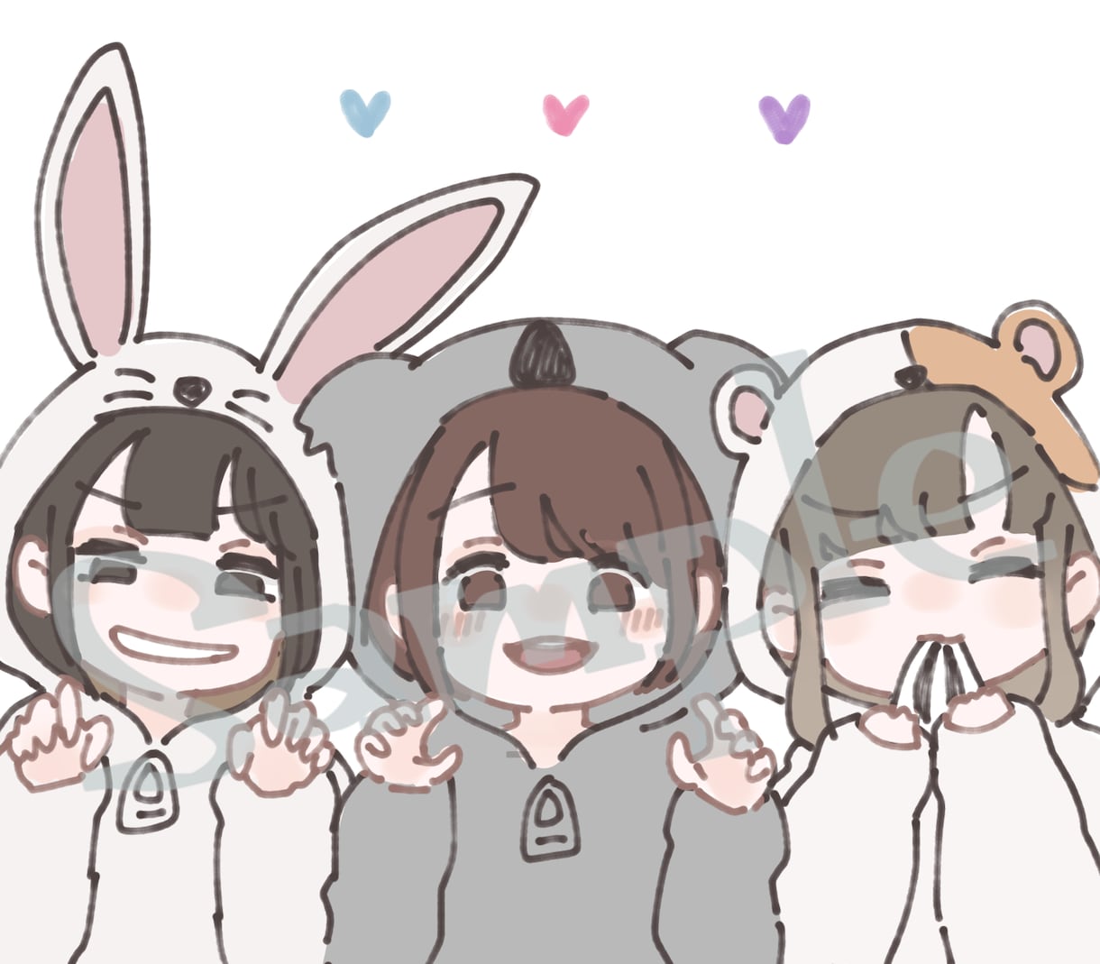 商用利用可 SNS用デフォルメアイコン制作します らくがきのようなゆるいイラストを描きます!! イメージ1