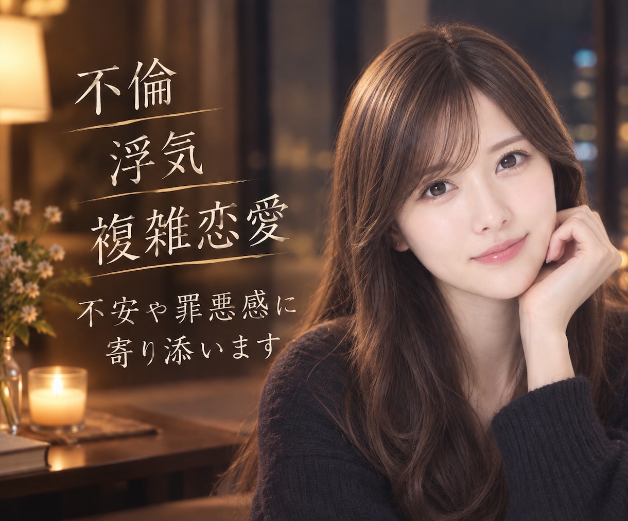 不倫/浮気/不安と罪悪感で苦しい方、寄り添います 良くない事なのは分かっている、なのに抜け出せない。 イメージ1