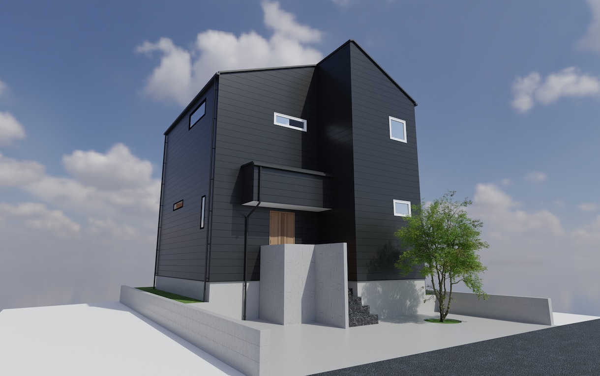 お打合せに適した3D外観パースを建築士が制作します 二級建築士が図面から寸法どおりの外観3Dパースを作成 イメージ4