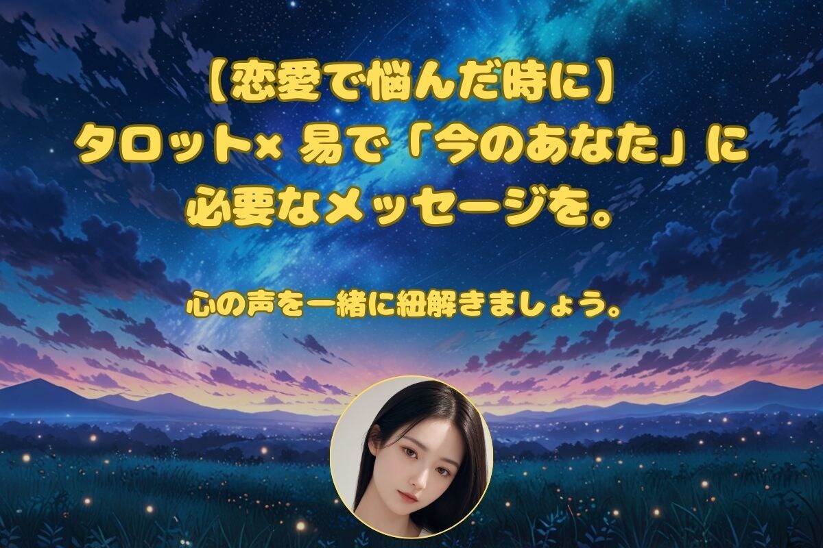 恋愛で悩んだ時にタロット×易で占います 恋の答えに悩んだら。「今のあなた」に必要なメッセージをお届け イメージ1