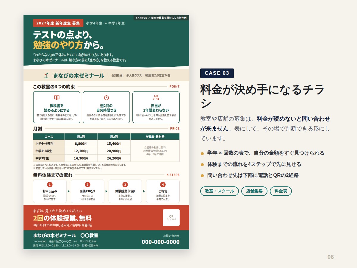 内容の整理からA4チラシを作ります 印刷用PDFで納品。塗り足し付きでそのまま入稿できます イメージ7